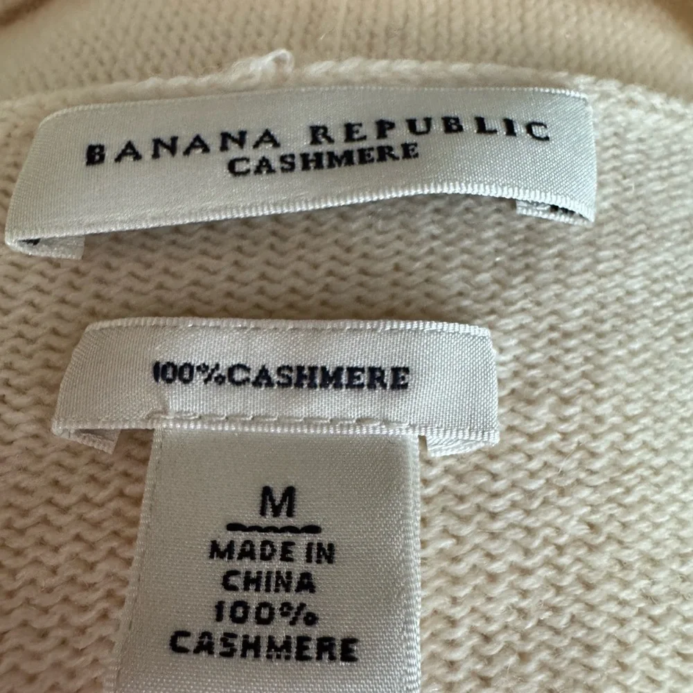 Banana Republic Cream Open Front Cashmere Sweater Medium